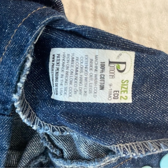 Project Pomona Cloth Diaper Friendly Adjustable Jeans Size 2 (9-18 months) - Picture 3 of 4